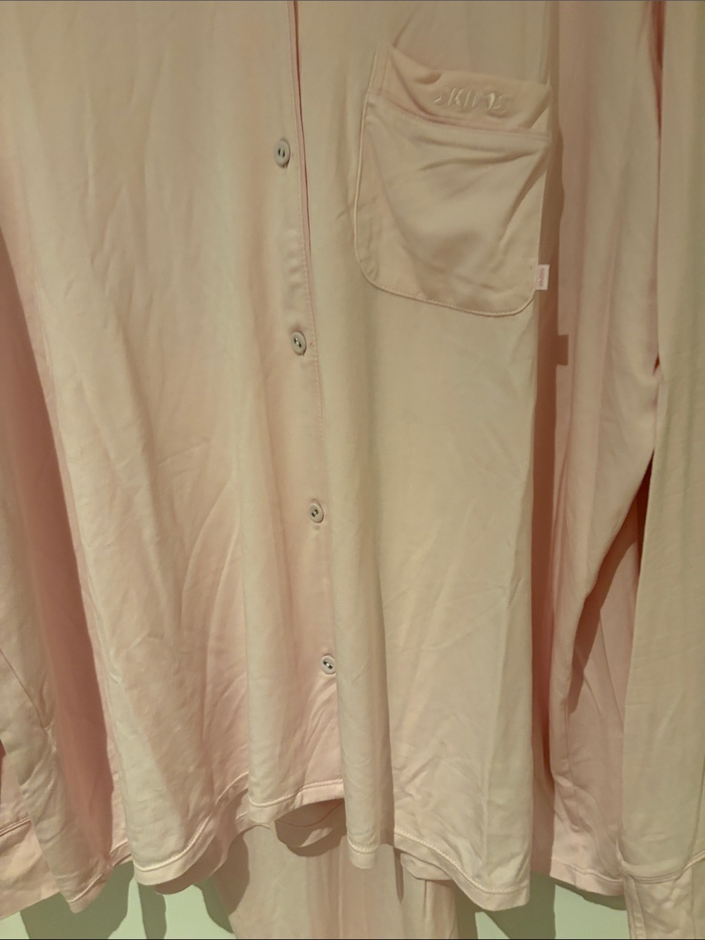 SKIMS Classic Button-Down Pajama Set in Pink Bloom - Picture 6 of 9